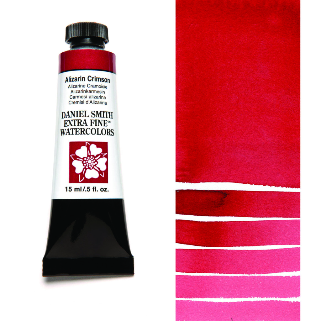 Daniel Smith Extra Fine akvarellfärg 15 ml Alizarin Crimson Tub & Färgprov