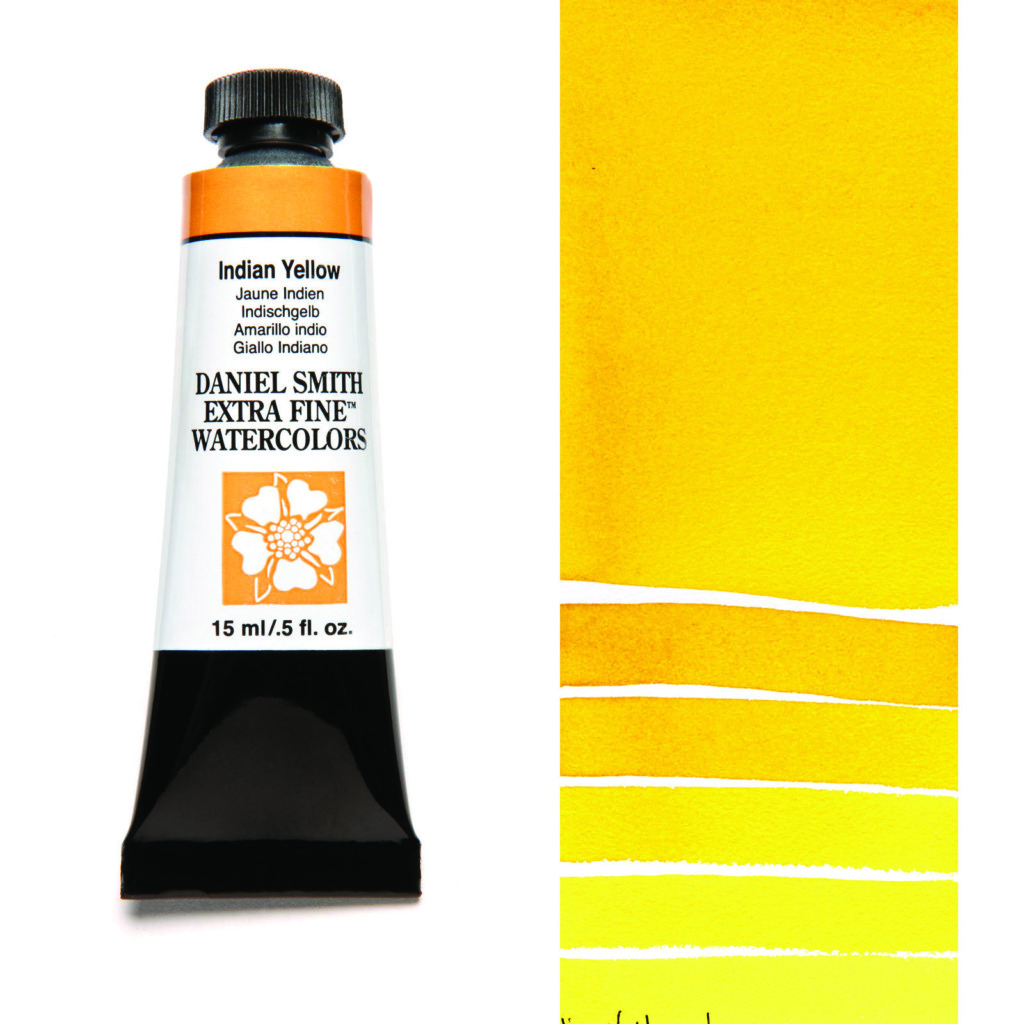 Daniel Smith Extra Fine akvarellfärg 15 ml Indian Yellow Tub & Färgprov