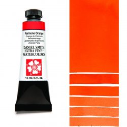 Daniel Smith Extra Fine akvarellfärg 15 ml Perinone Orange Tub & Färgprov