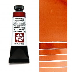 Daniel Smith Extra Fine akvarellfärg 15 ml Quinacridone Burnt Orange Tub & Färgprov