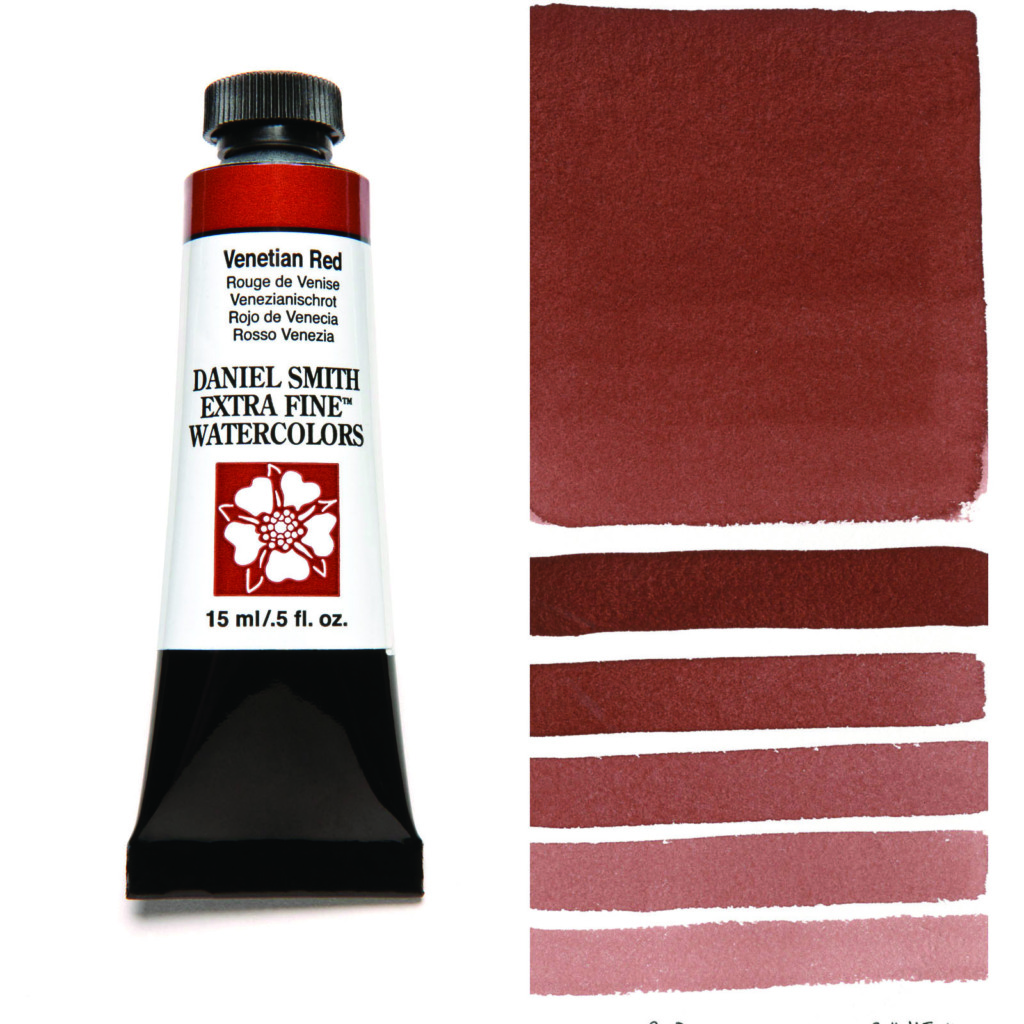 Daniel Smith Extra Fine akvarellfärg 15 ml Venetian Red Tub & Färgprov