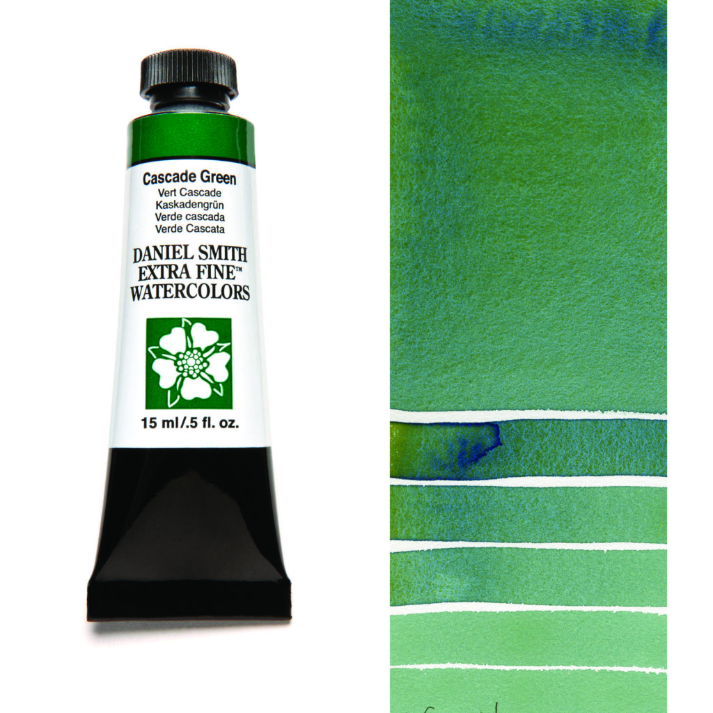 Daniel Smith Extra Fine akvarellfärg 15 ml Cascade Green Tub & Färgprov