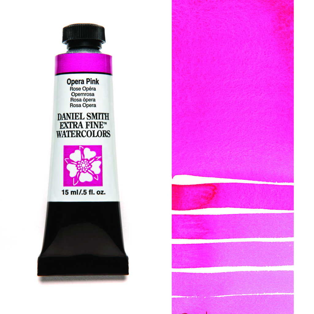 Daniel Smith Extra Fine akvarellfärg 15 ml Opera Pink Tub & Färgprov