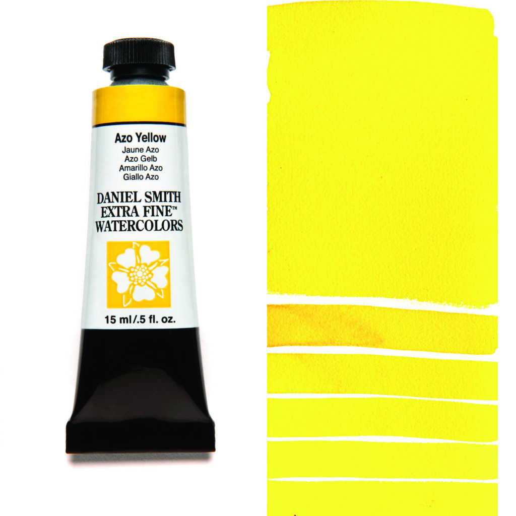 Daniel Smith Extra Fine akvarellfärg 15 ml Azo Yellow Tub & Färgprov