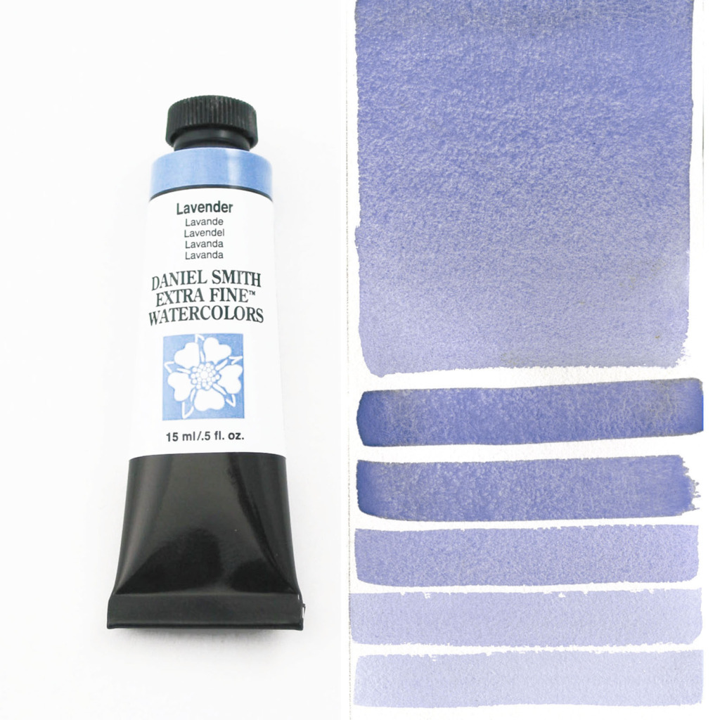 Daniel Smith Extra Fine akvarellfärg 15 ml Lavender Tub & Färgprov