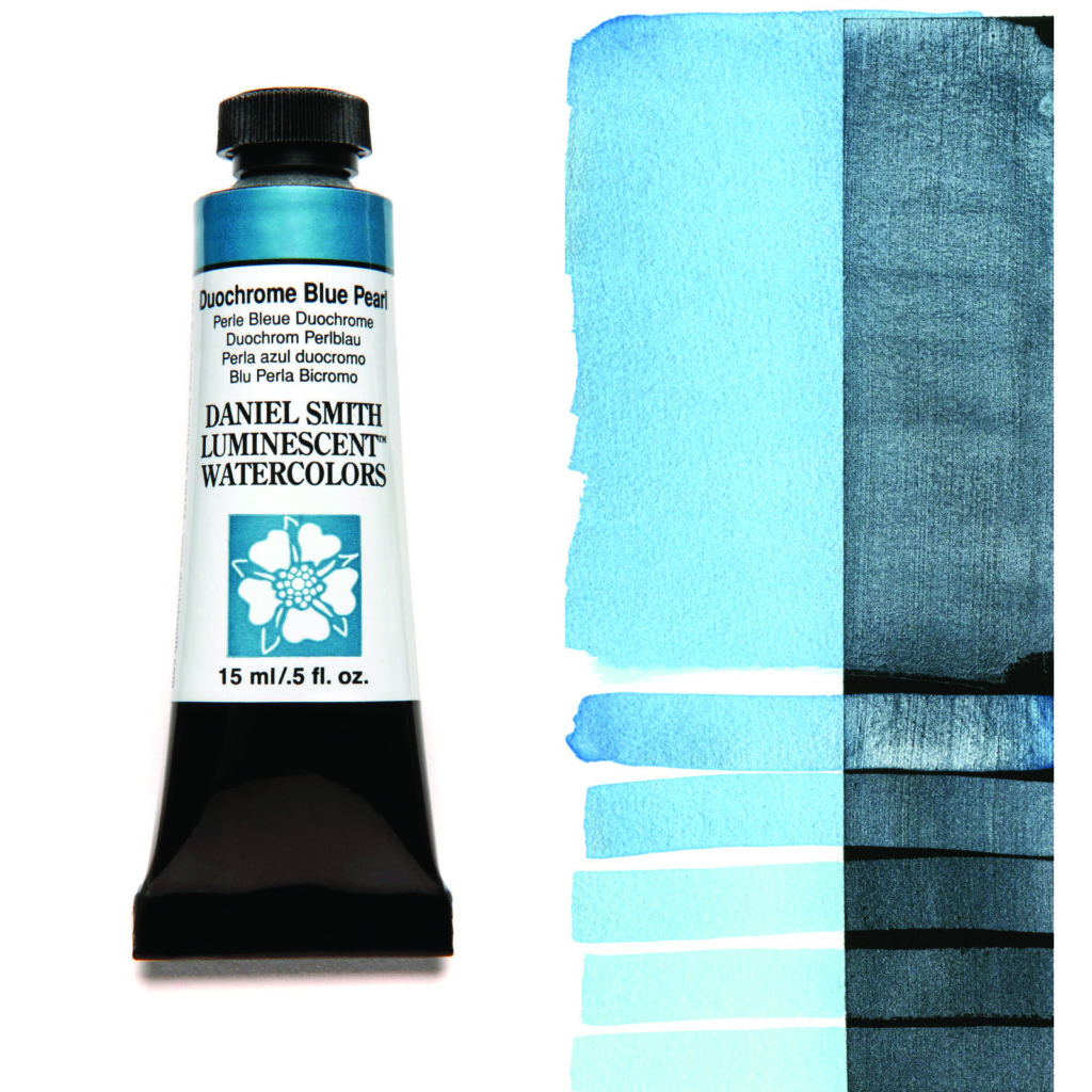 Daniel Smith Extra Fine akvarellfärg 15 ml Duochrome Blue Pearl Tub & Färgprov