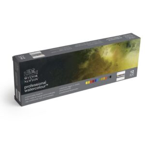 Professional Watercolour Black Box Winsor & Newton Artists akvarellset Black Box med professionella akvarellfärger i svart förvaringsbox