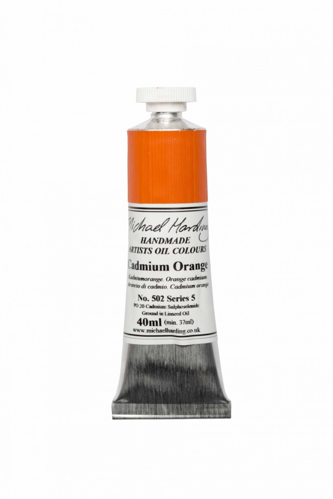 Michael Harding oljefärg 40ml Cadmium Orange Färgprov Michael Harding oljefärg 40ml Cadmium Orange Färgprov