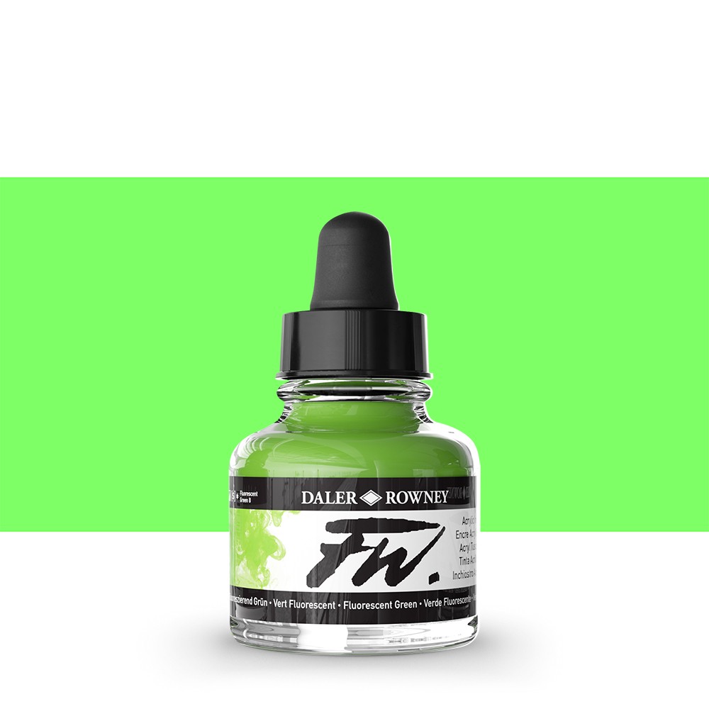 FW Fluorescent Green Artists' Ink flytande akrylbläck 29,5ml FW Fluorescent Green Artists' Ink flytande akrylbläck 29,5ml