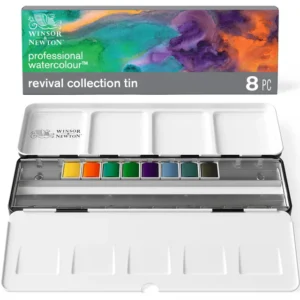 winsornewton prof. revival collection 8 half pan set Winsor & Newton Revival Collection akvarellset med 8 halvkoppar.
